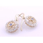 9ct Twotone Saphire and Diamond Earrings